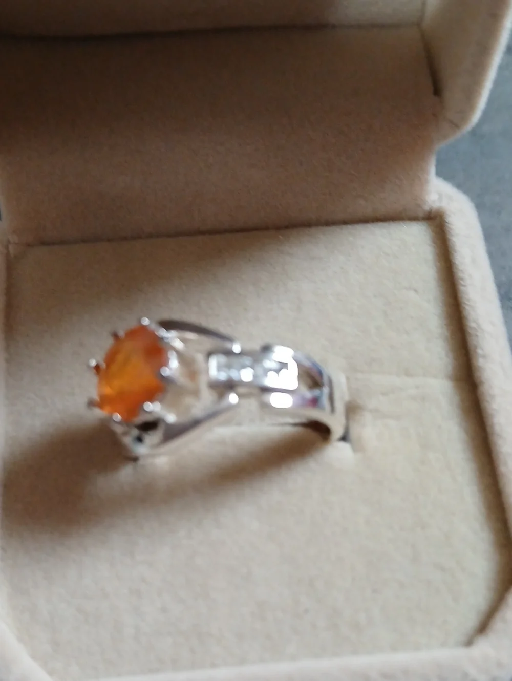 Vintage Mexican Fire Opal Size 6.75 Silver Ring